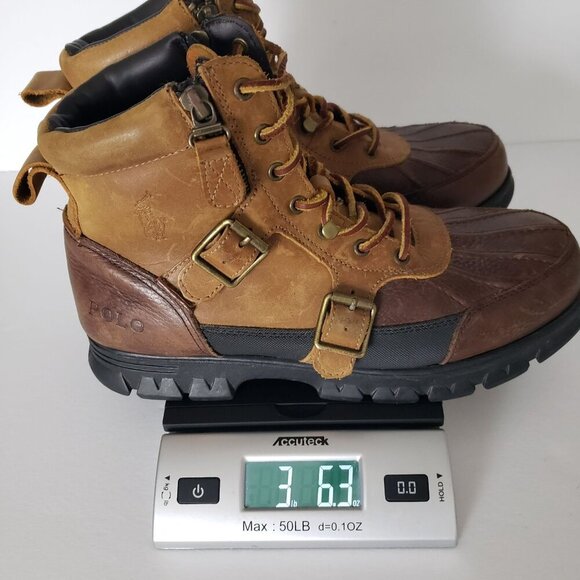Men's Polo Ralph Lauren Demond Leather Ankle Hiking Hunting Chukka Duck Boot 9.5 - Picture 13 of 15